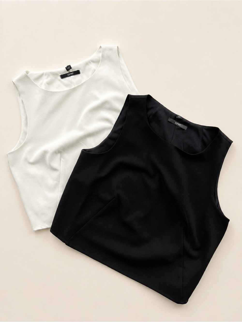 Esprit 2-Pack Sleeveless Shell Tops Black White Size M Minimalist Career